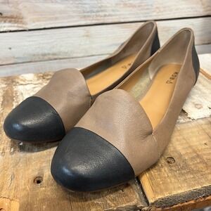 KDB Leather Flats Size 10M Two Tone Cap Toe Ballet Flat Comfort Work Shoes
